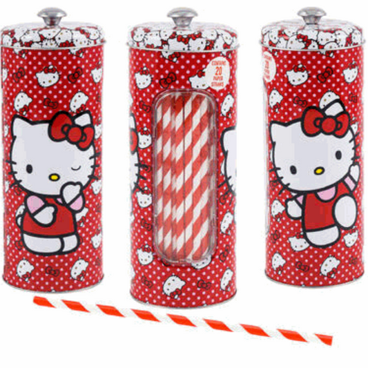 Red Straw Holder Hello Kitty 8.25"H